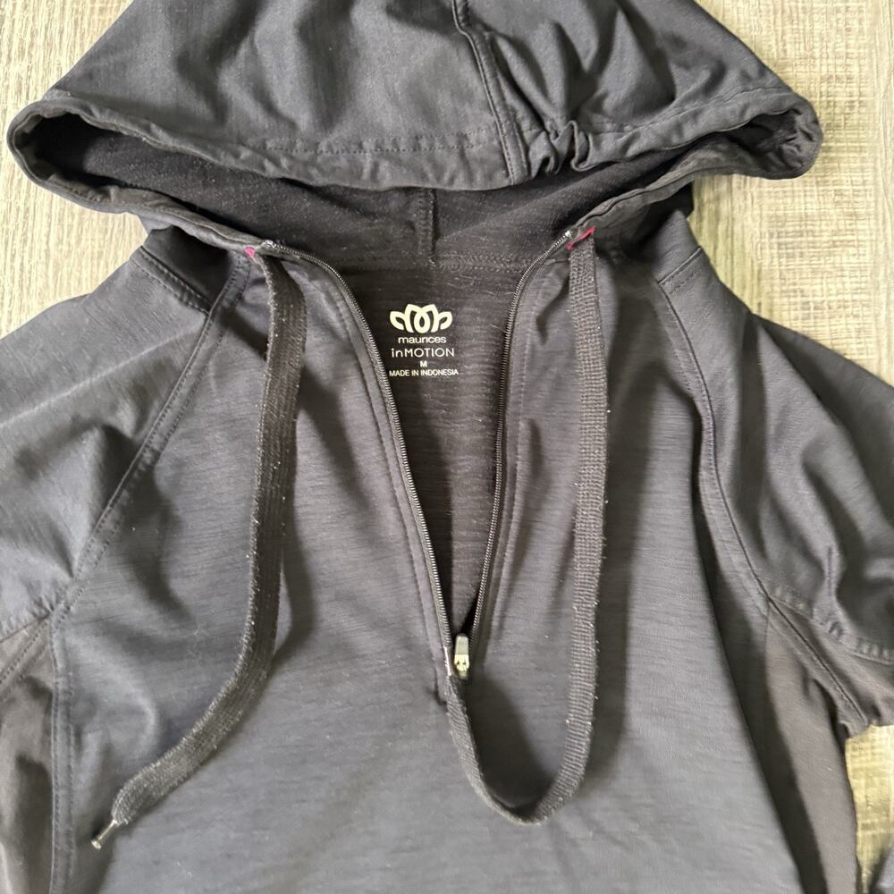 Workout BBL Top Medium Lot Pullover Fitted Zip Up Hoodie Black Gray Blue 5 - Picture 11 of 11